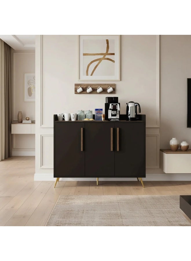 Stylish Home Black and brown coffee corner cabinet - RC07 40x120x97 cm - Image 1