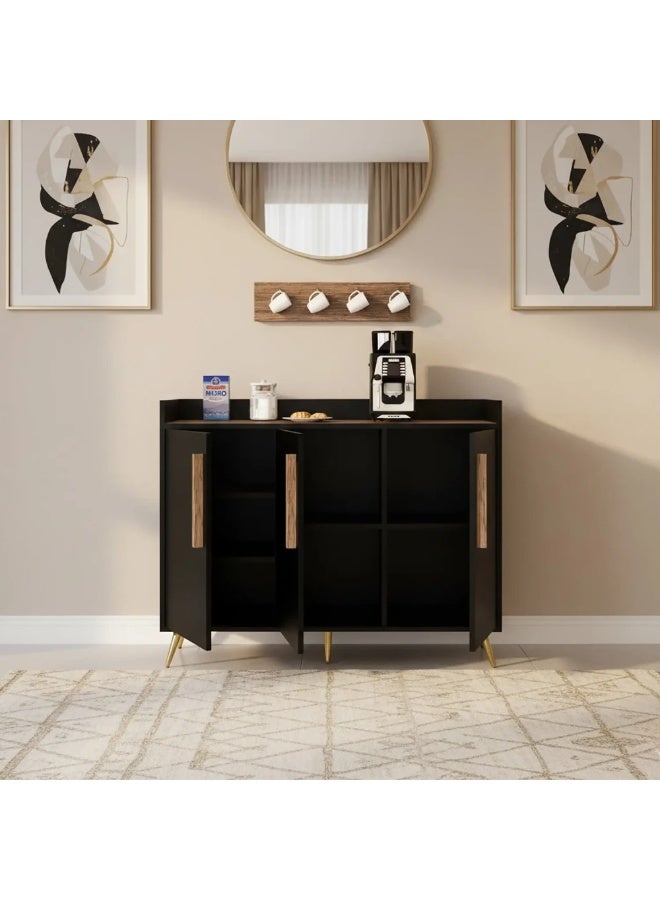 Stylish Home Black and brown coffee corner cabinet - RC07 40x120x97 cm - Image 2