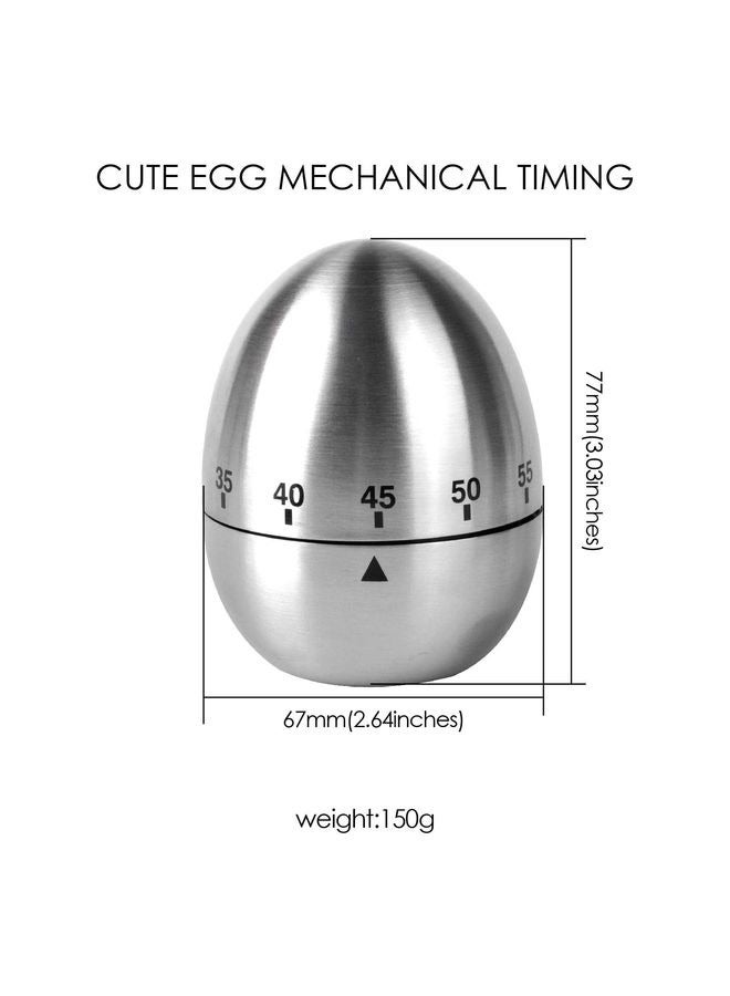HOMESTAR Egg Kitchen Timer Stainless Steel Mechanical Rotating Alarm 60 Minutes Count Down Timer for Cooking Learning - Image 5
