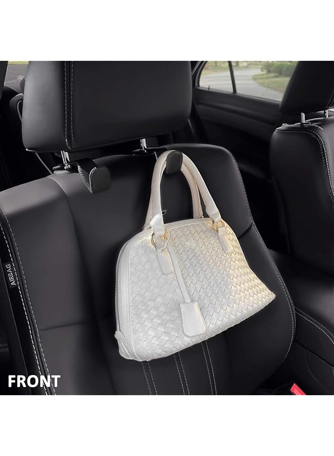 إيروريكس خطافات مسند الرأس للحقائب والحقائب، حامل مسند رأس المقعد الخلفي للسيارة، خطاف تخزين من الجلد البيج - Image 3