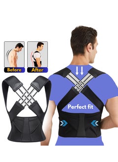 ABJ Back Brace, Posture Corrector for Women and Men, Back Support Straightener, Upper Back Brace Posture Trainer for Body Correction and Neck and Shoulder, Relieves pain, Straightens the Back  - Image 2