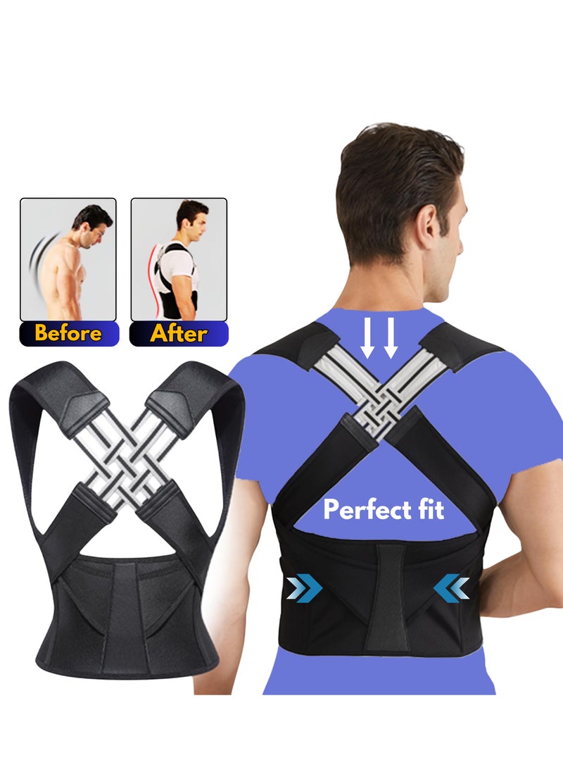 ABJ Back Brace, Posture Corrector for Women and Men, Back Support Straightener, Upper Back Brace Posture Trainer for Body Correction and Neck and Shoulder, Relieves pain, Straightens the Back  - Image 2