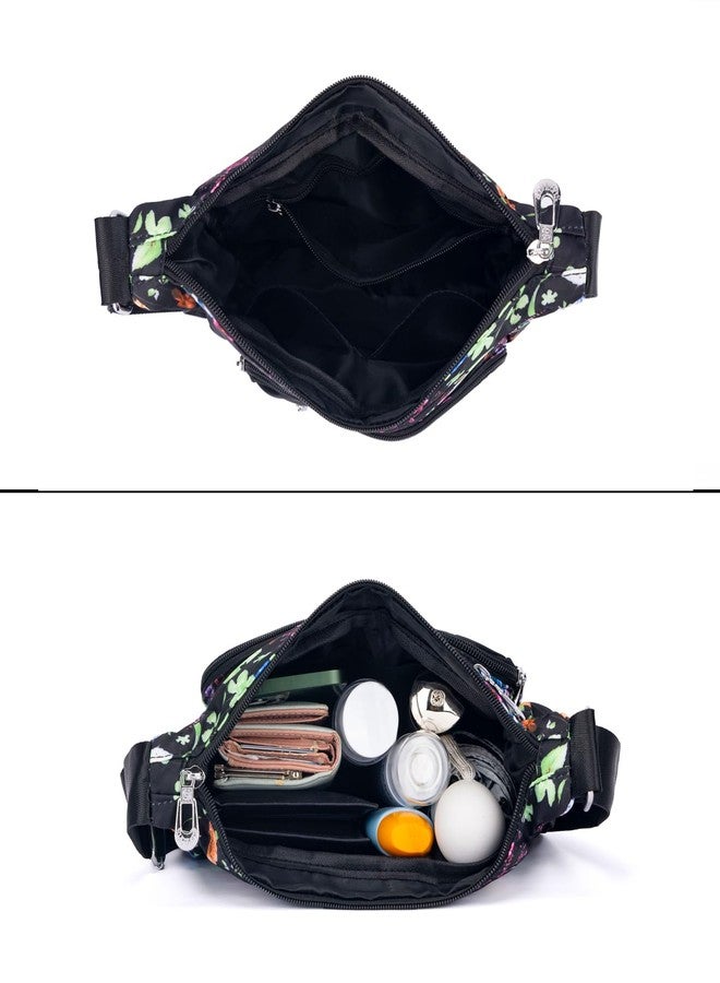 Pealwel Women Shoulder Handbag Roomy Multiple Pockets Bag Ladies Crossbody Purse Tote Top Handle Satchel, Small Floral - Image 5