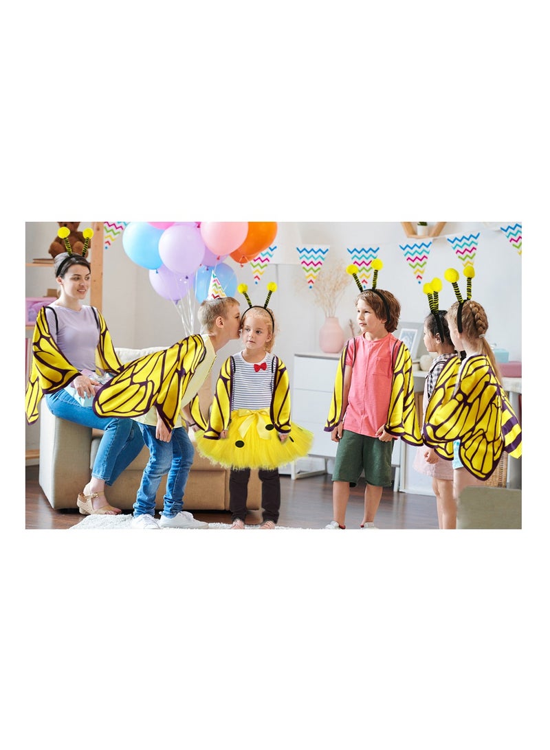 SYOSI Girls Bee Costume with Tutu and Headband 3Pcs Fairy Wings Toddler Toys Dress Up for Play for Kids 3 to 9 Bug Party Supplies - Image 4