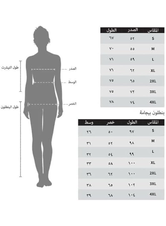 طقم بيجامة حريمي صيفي 2 قطعة (تيشيرت وبنطلون) بنقوشات ناعمة، تصميم مريح للاستخدام اليومي مع نظارة نوم أنيقة - Image 2