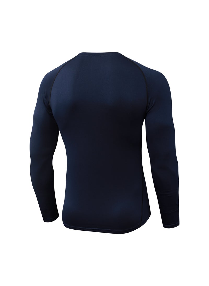 Men's Shapewear Sports Top, Quick-Dry Crew Neck Slim-Fit Long-Sleeve T-Shirt, Body Shaping Undershirt, Abdominal Control Shapewear for Fitness - Image 3