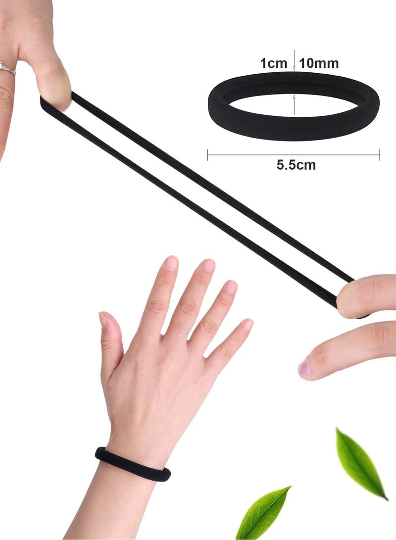 ليليت عبوة من 25 ربطة شعر قطنية كبيرة باللون الأسود للشعر الكثيف والمجعد والثقيل – حلاقات مطاطية لذيل الحصان بعرض 5.5 سم – لا تسبب تلف، ولا تنزلق - Image 4