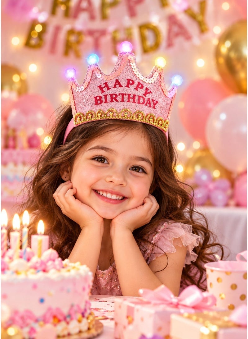 بارتي تايم تاج عيد ميلاد سعيد بإضاءة LED، قبعة عيد ميلاد، طوق رأس على شكل تاج لعيد الميلاد، قبعة حفلات أعياد الميلاد، تاج عيد ميلاد مضيء، قبعة حفلات، إكسسوارات احتفالات أعياد الميلاد للأولاد والبنات - Image 5