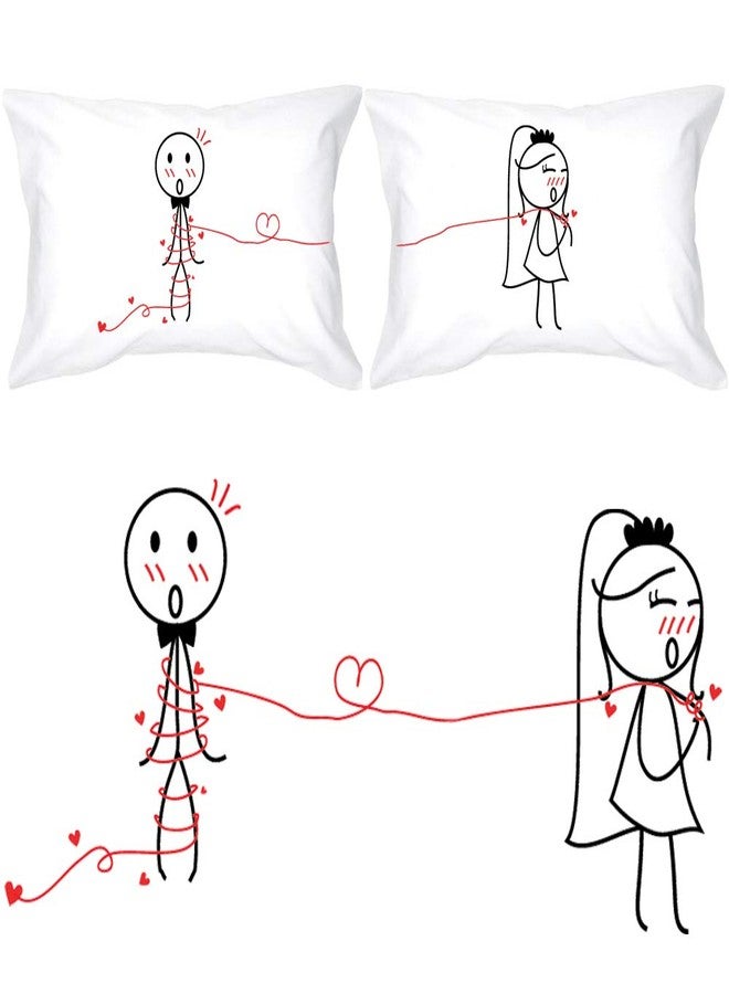 BoldLoft Tie The Knot Couple Pillowcases-Bridal Shower Gifts for Bride and Groom, Wedding Pillowcases for Couples, Newlyweds, Engagement, New Bride, Funny Wedding Gifts - Image 1