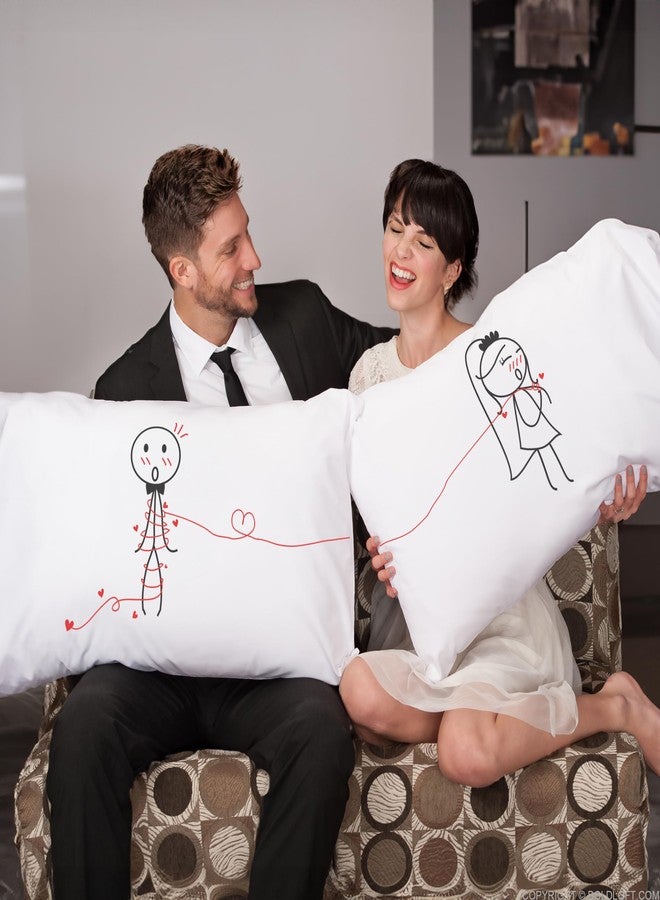 BoldLoft Tie The Knot Couple Pillowcases-Bridal Shower Gifts for Bride and Groom, Wedding Pillowcases for Couples, Newlyweds, Engagement, New Bride, Funny Wedding Gifts - Image 3