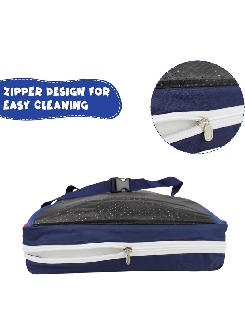 UKR Dinosaur Toddler Booster Seat for Dining Table Portable, Foldable Cushion with Safety Harness and Chair Pad for Kids with Washable Cover, Non-Slip - Image 3