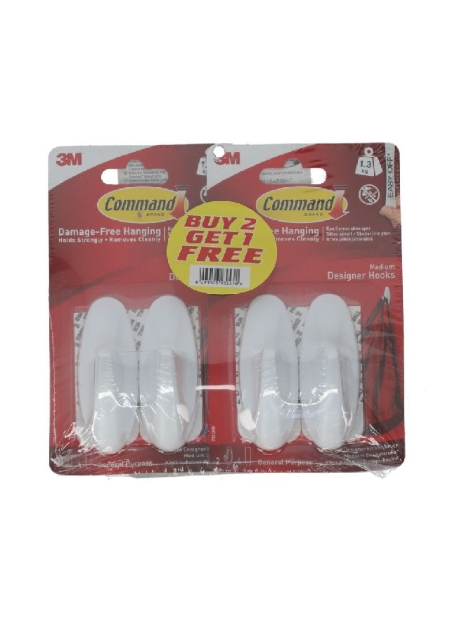 Command Strong Hold Damage Free General Purpose Utility Hooks White Medium XN006300638 - Image 1