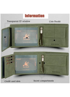 HORNBULL HORNBULL Themes Green RFID Blocking Leather Wallet for Men | Wallets Men Leather | Mens Wallet  - Image 3