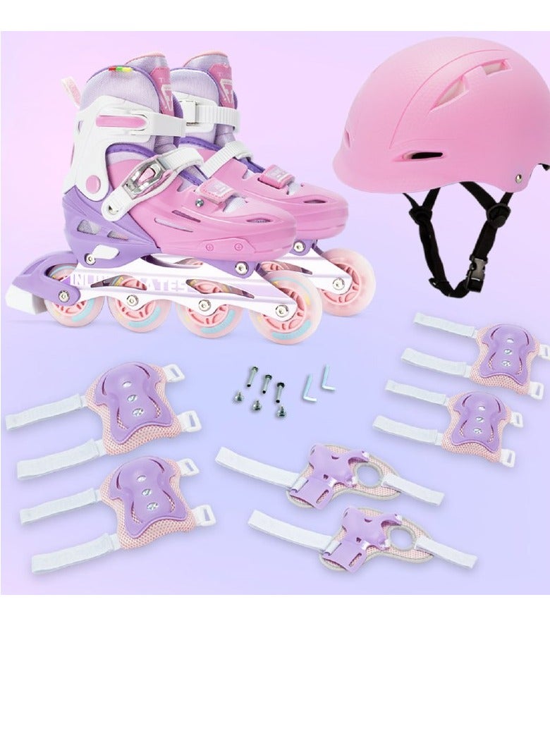 OVERS Inline and Roller Skates Shoes with All Wheels LED Lights Complete Set include Helmet and Protection - Image 2
