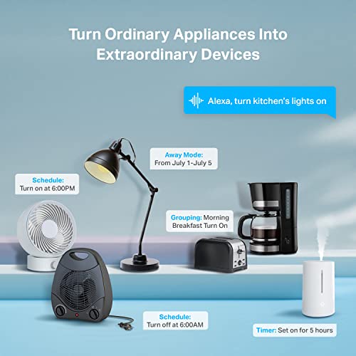 Kasa Smart Plug Mini 15A, Smart Home Wi-Fi Outlet Works with Alexa, Google Home & IFTTT, No Hub Required, UL Certified, 2.4G WiFi Only, 4-Pack(EP10P4) , White - Image 3