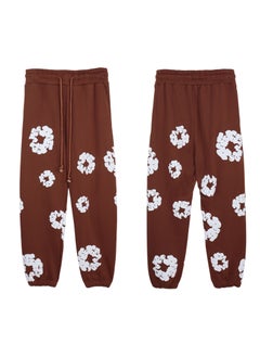 Generic Autumn Winter Couples Hoodie Sweatpants Set 8155 Brown 
