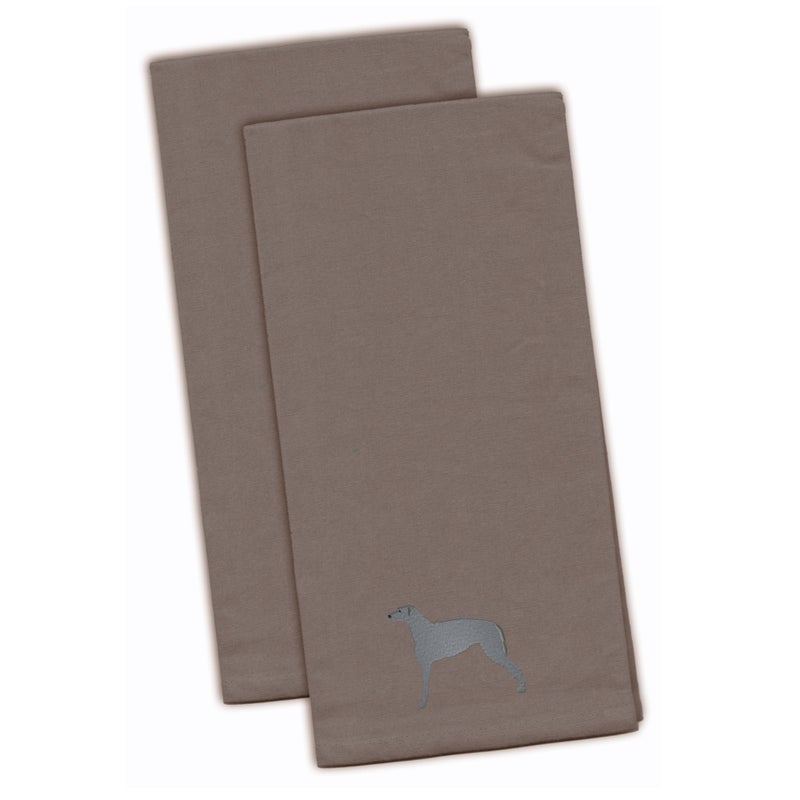 Caroline's Treasures ""Caroline's Treasures BB3396GYTWE Scottish Deerhound Gray Embroidered Kitchen Towel (Set of 2)  28"""" x 19""""  Multicolor"" 