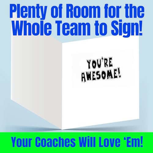 Play Strong Baseball Coach Thank You Cards – 3-Pack Greeting Card Set (5x7) – “You're Awesome” Design – Perfect for Players, Teams & Families to Celebrate Amazing Coaches – Great for Season-End Gifts! - Image 2