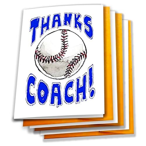 Play Strong Baseball Coach Thank You Cards – 3-Pack Greeting Card Set (5x7) – “You're Awesome” Design – Perfect for Players, Teams & Families to Celebrate Amazing Coaches – Great for Season-End Gifts! - Image 1
