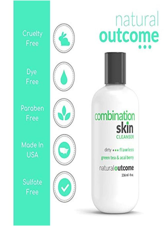natural outcome - N Flawless Facial Cleanser Green Tea & Acai Berry By Skincare, Face Wash And Cleansing Gel For Men & Women Cruelty Free 8 Oz - Image 1