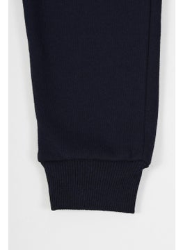 mmetalic Metallic Navy Blue Thick Cotton Elastic Waist and Leg Pocket 5-6-7-8-9-10-11-12 Years Old Boy Tracksuit Bottoms  - Image 3