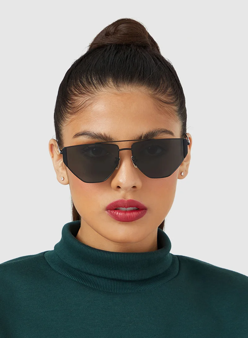30Sundays Gardena,Unisex Sunglasses, Aviator Sunglasses, UV Protection: UV400 (Black,Black)