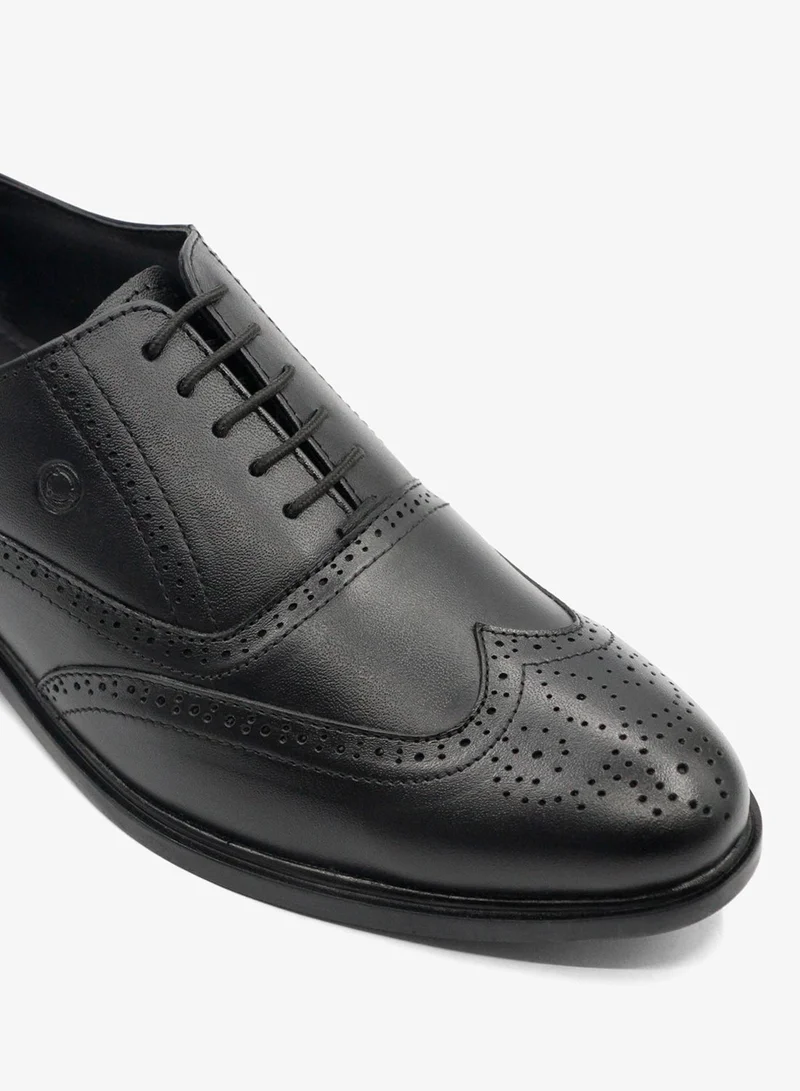 Geoomnii Black Formal Lace-Up Shoes for Men – Elegant & Comfortable Office Footwear for Men | Best Price UAE