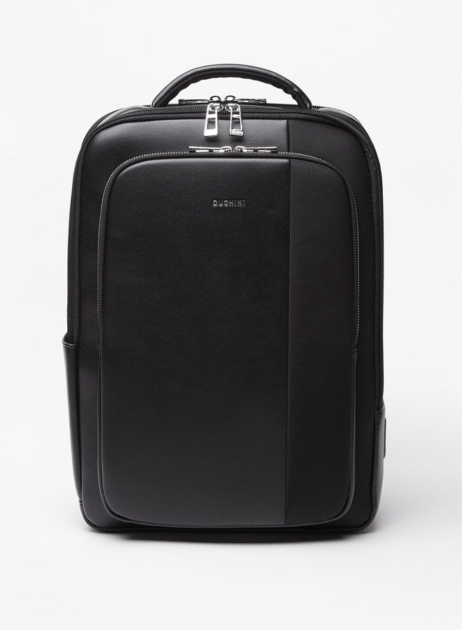 دوتشيني حقيبة ظهر رجالية صلبة بحزام كتف قابل للتعديل ومنفذ - Image 1