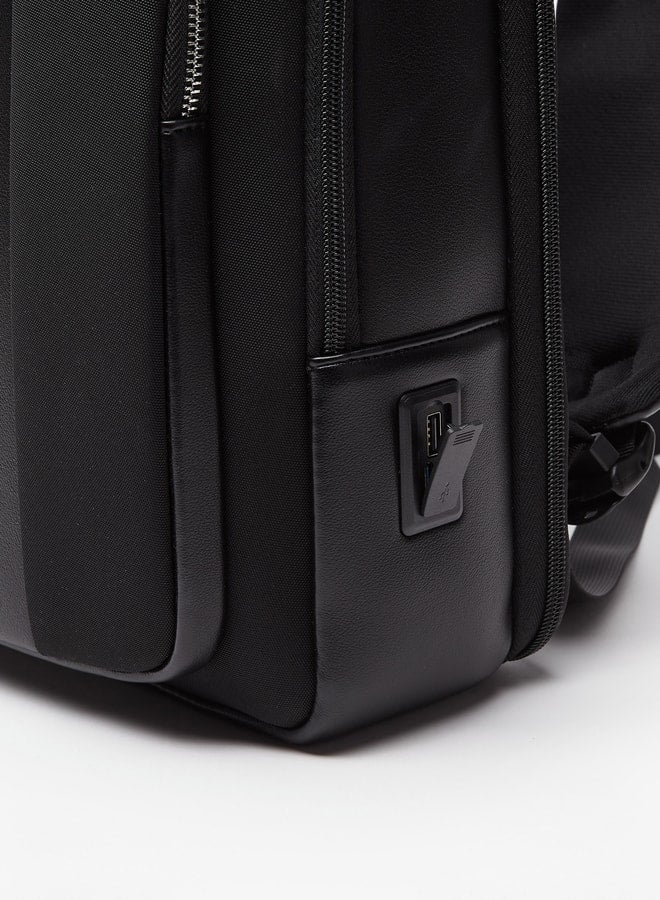 دوتشيني حقيبة ظهر رجالية صلبة بحزام كتف قابل للتعديل ومنفذ - Image 4