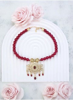 ANUM BY MUNA Exquisite Handcrafted Arabic Jewelry Set - Beaded Necklace & Long Drop Earrings  - Image 2