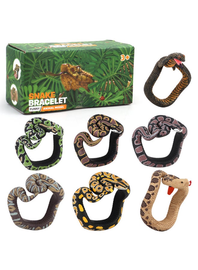Realistic Animal Plant Simulation Models Toy For Children's Education Play-Color:Snake Bracelet-Cobra  - Image 2
