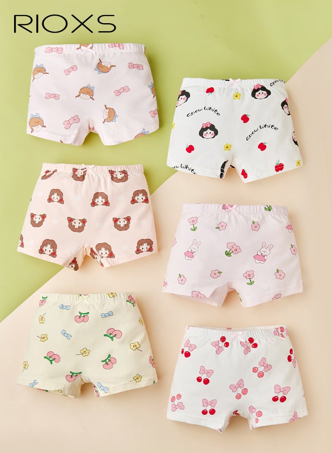ريوكس بوكسرات بناتي صغيرات، ملابس داخلية ناعمة وجيدة التهوية بطبعة أميرة كرتونية، قماش ماص للرطوبة، عبوة من 4 قطع - Image 3