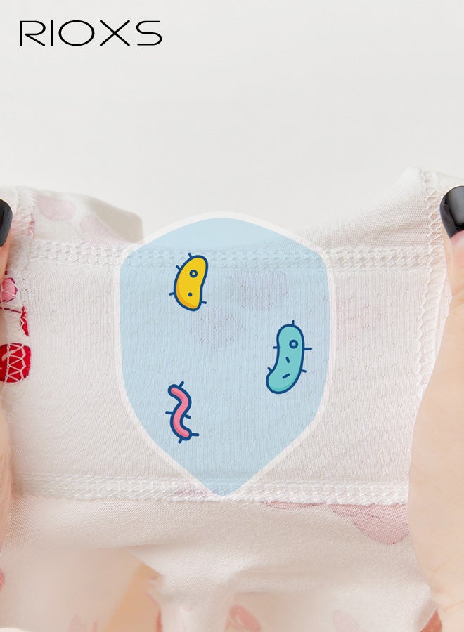 ريوكس بوكسرات بناتي صغيرات، ملابس داخلية ناعمة وجيدة التهوية بطبعة أميرة كرتونية، قماش ماص للرطوبة، عبوة من 4 قطع - Image 2