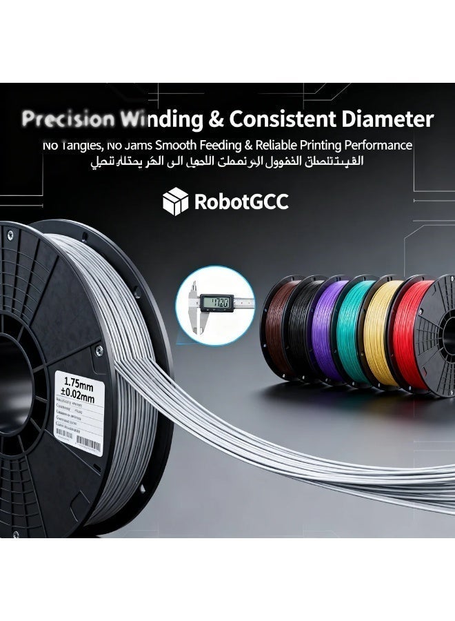 وبوت جي سي سي خيط طباعة ثلاثية الأبعاد PLA ECO أزرق 1.75 مم وزن 1 كجم لطابعات FDM، خيط PLA سهل الطباعة بثق ثابت وقطر متناسق، التصاق قوي بين الطبقات، تشوه منخفض، سطح طباعة ناعم، مناسب للنماذج الأولية، الأجزاء الوظيفية، التعليم، الطباعة المنزلية، مشاريع الهواة والطباعة اليومية ثلاثية الأبعاد - Image 5