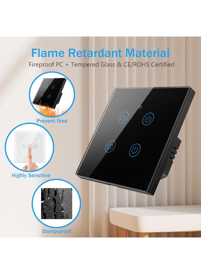 Tichondrius WiFi Smart Switch, Smart Touch Light Switch work with Tuya Smart APP, WiFi & Voice Control, Alexa/Google Home Compatible, Easy Installation - Image 3