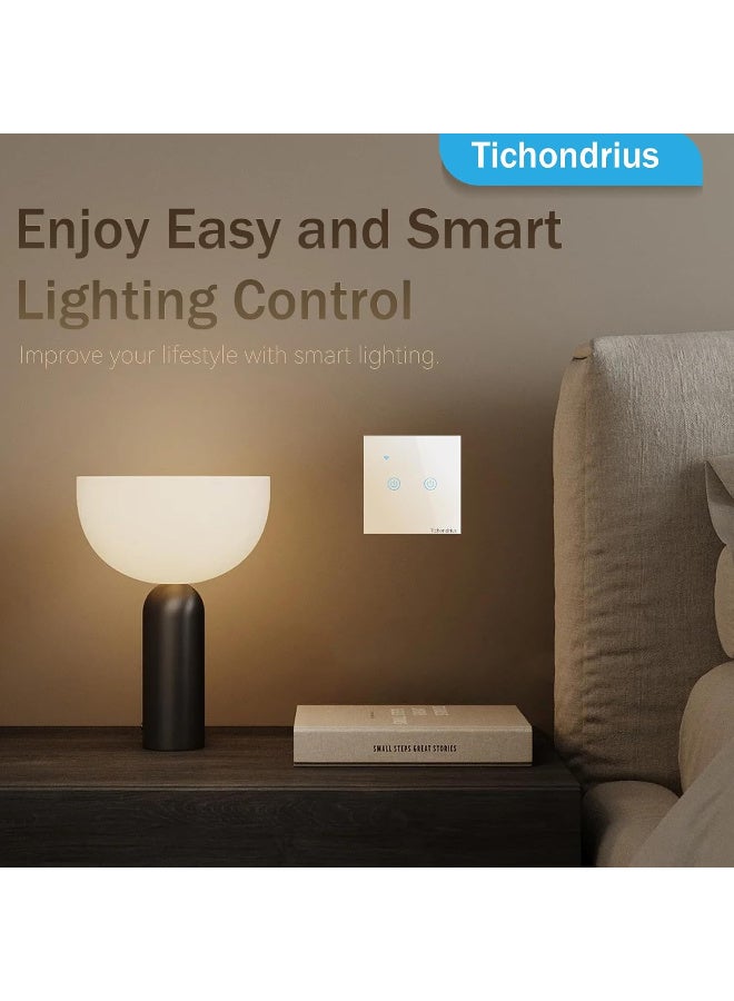 Tichondrius WiFi Smart Switch, Smart Touch Light Switch work with Tuya Smart APP, WiFi & Voice Control, Alexa/Google Home Compatible, Easy Installation - Image 2