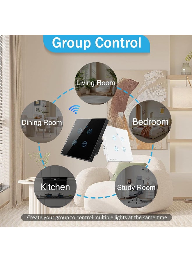 Tichondrius WiFi Smart Switch, Smart Touch Light Switch work with Tuya Smart APP, WiFi & Voice Control, Alexa/Google Home Compatible, Easy Installation - Image 4