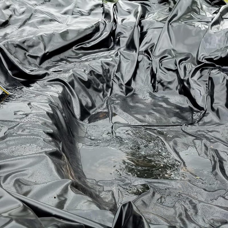 SINGHAL 200 Micron HDPE Pond Liner Sheet Geomembrane Sheet 8ft x 8ft, Heavy Duty Small Garden Backyard Waterfall Lilly Ponds Lining Fabric (Black) - Image 4