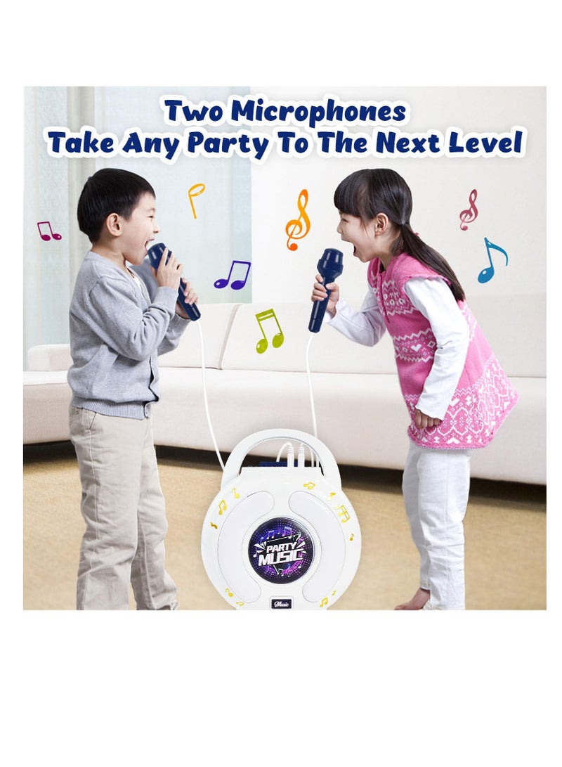 Excefore Karaoke Machine for Kids & Adults, with 2 Microphones, Portable Karaoke Machine with LED Light and Voice Changing Effects, Microphones Toy for Age 4-12 Kids Boys Girls Families Birthday Party  - Image 3