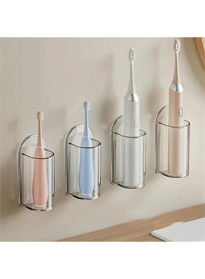 Transparent Self Adhesive Electric Toothbrush Holder Wall Mounted Space Saving Bathroom Organizer - Image 5