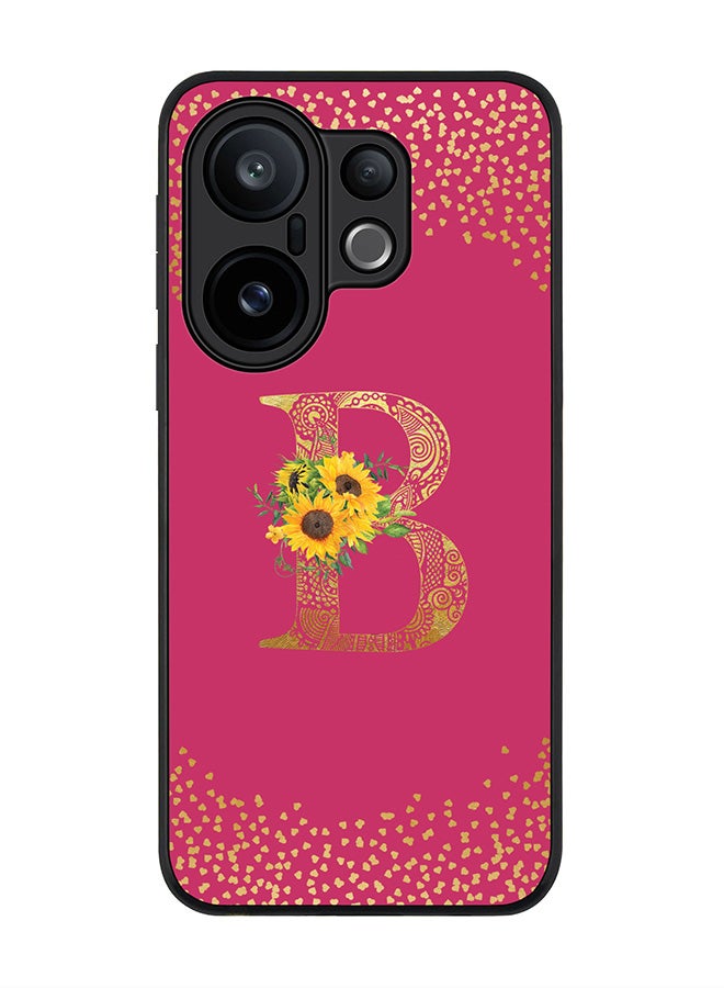 Stylizedd For vivo X200 FE / S30 Pro mini Case,Slim fit Camera Protection, Shockproof Thin Phone cover  - Custom Floral Monogram - B ( Deep Pink )