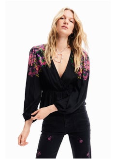 DESIGUAL Digital floral wrap blouse  - Image 1