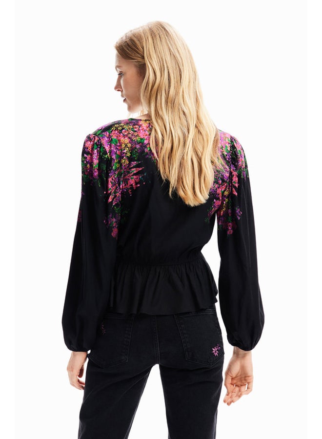 DESIGUAL بلوزة ملفوفة بالزهور الرقمية  - Image 4