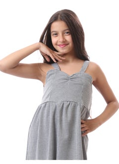 Andora Girls Slip On Patterned Summer Dress - Grey & Black  - Image 5
