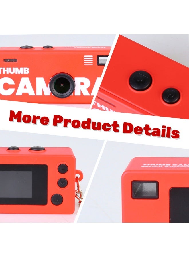 نييكام كاميرا صغيرة بتصميم ريترو بدقة 1080P HD - مسجل فيديو رقمي محمول مع ميدالية مفاتيح، شاشة LCD مقاس 0.96 بوصة، عدسة بزاوية واسعة 130 درجة، وإضاءة مدمجة - تشمل بطاقة ذاكرة 32 جيجابايت - كاميرا جيب لمدونات الفيديو (Vlog) للأطفال والمراهقين والسفر (لون أحمر) - Image 5