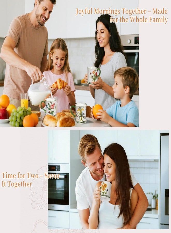 ACMLIFE Coffee Mug Set of 4, Gift for Women, Ceramic Mug Set Large Capacity Porcelain Spring Mug Cups Dishwasher & Microwave Safe, Gift for Mother's Day, Mom, Birthdays and Christmas (All Floral) - Image 3