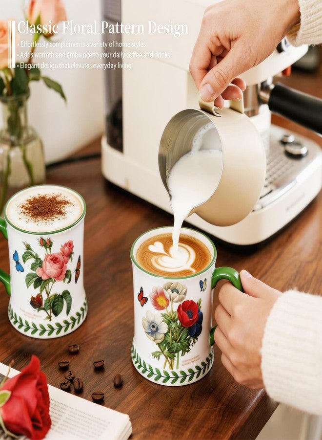 ACMLIFE Coffee Mug Set of 4, Gift for Women, Ceramic Mug Set Large Capacity Porcelain Spring Mug Cups Dishwasher & Microwave Safe, Gift for Mother's Day, Mom, Birthdays and Christmas (All Floral) - Image 2