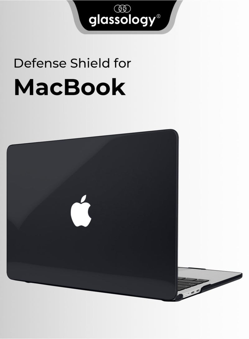 glassology Defense Shield Case with Tempered Glass Screen Protector for MacBook Air 13.3" (2020) – Black Shockproof Scratch Resistant Precision Fit Premium Finish - Image 1