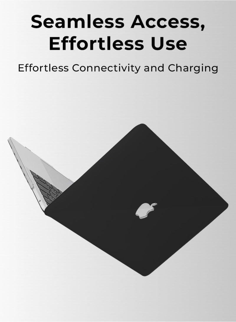 glassology Defense Shield Case with Tempered Glass Screen Protector for MacBook Air 13.3" (2020) – Black Shockproof Scratch Resistant Precision Fit Premium Finish - Image 5