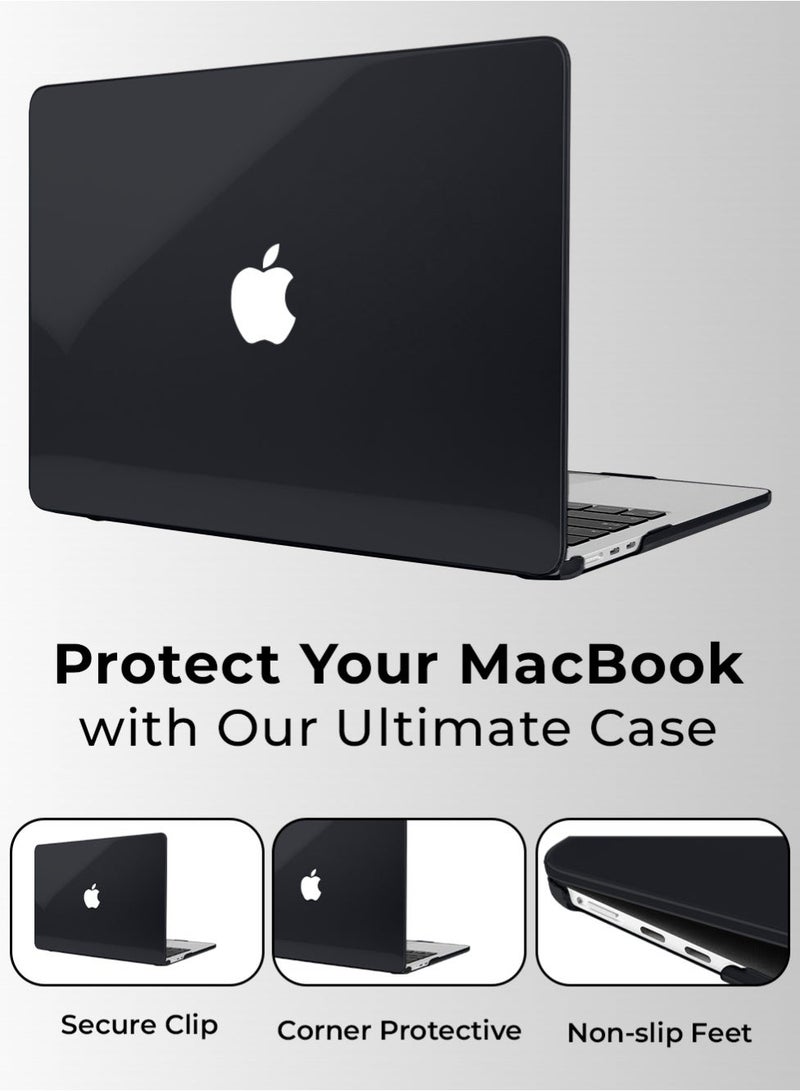 glassology Defense Shield Case with Tempered Glass Screen Protector for MacBook Air 13.3" (2020) – Black Shockproof Scratch Resistant Precision Fit Premium Finish - Image 2